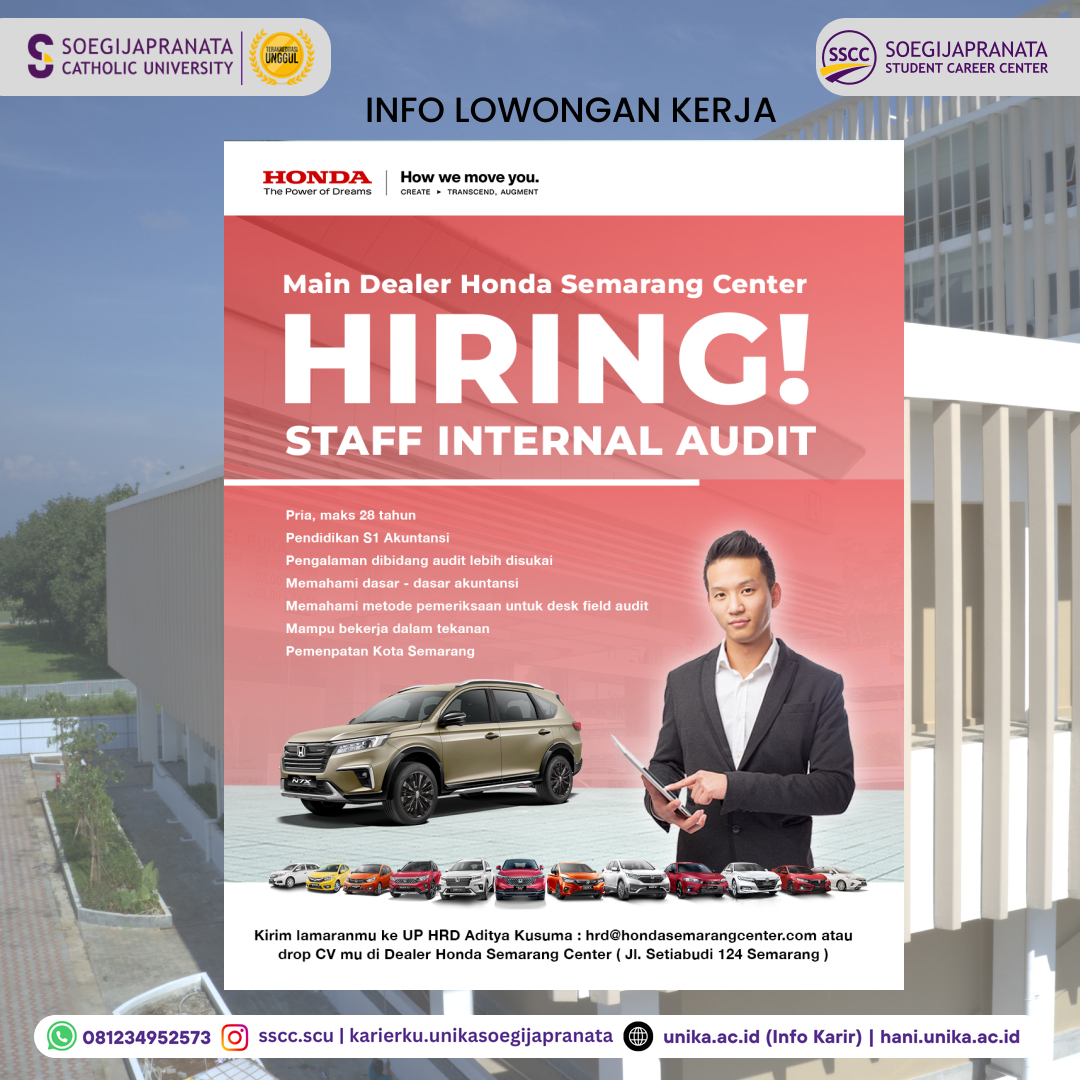 Loker Oktober 2024 – Honda Semarang Center || Staff Internal Audit