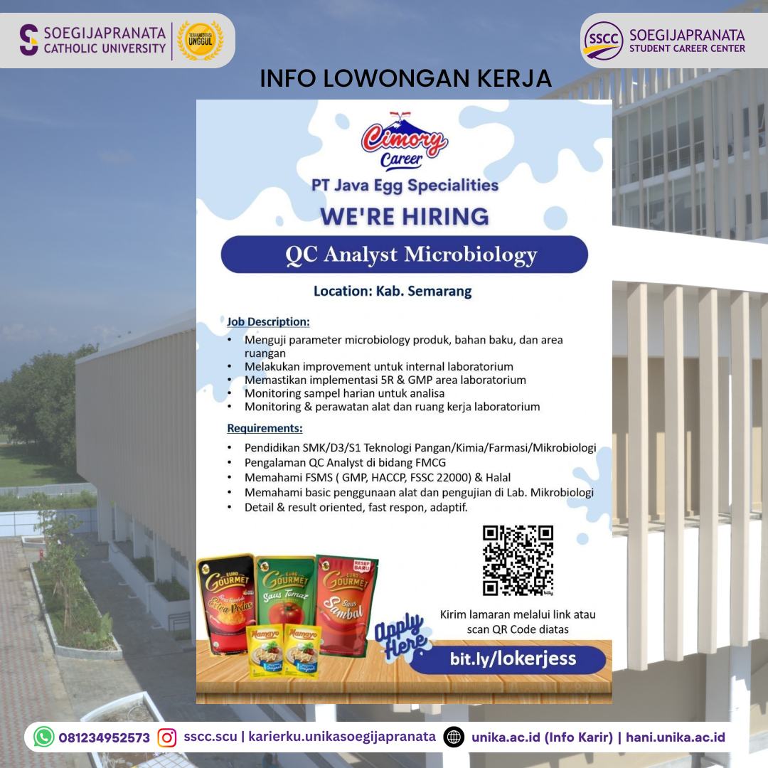 Loker Oktober 2024 – Cimory Group || QC Analyst Microbiology