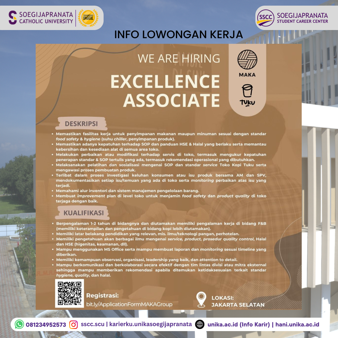 Loker Oktober 2024 – PT MAKA || Excellence Associate