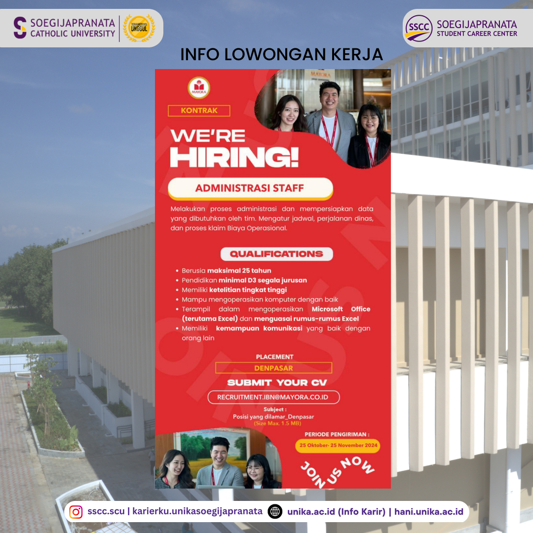 Loker Oktober 2024 – PT Mayora Indah Tbk || Administrasi Staff