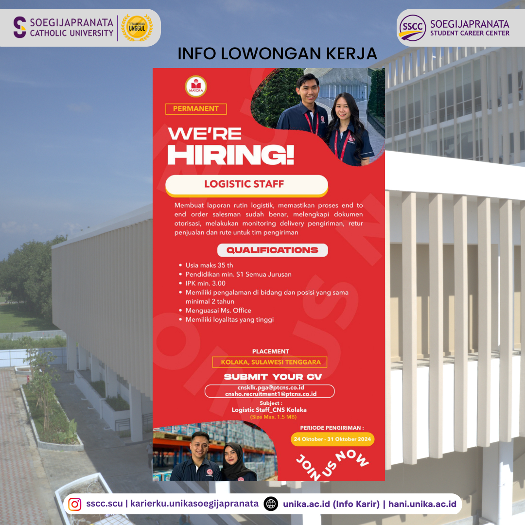 Loker Oktober 2024 – PT Mayora Indah Tbk || Logistic Staff