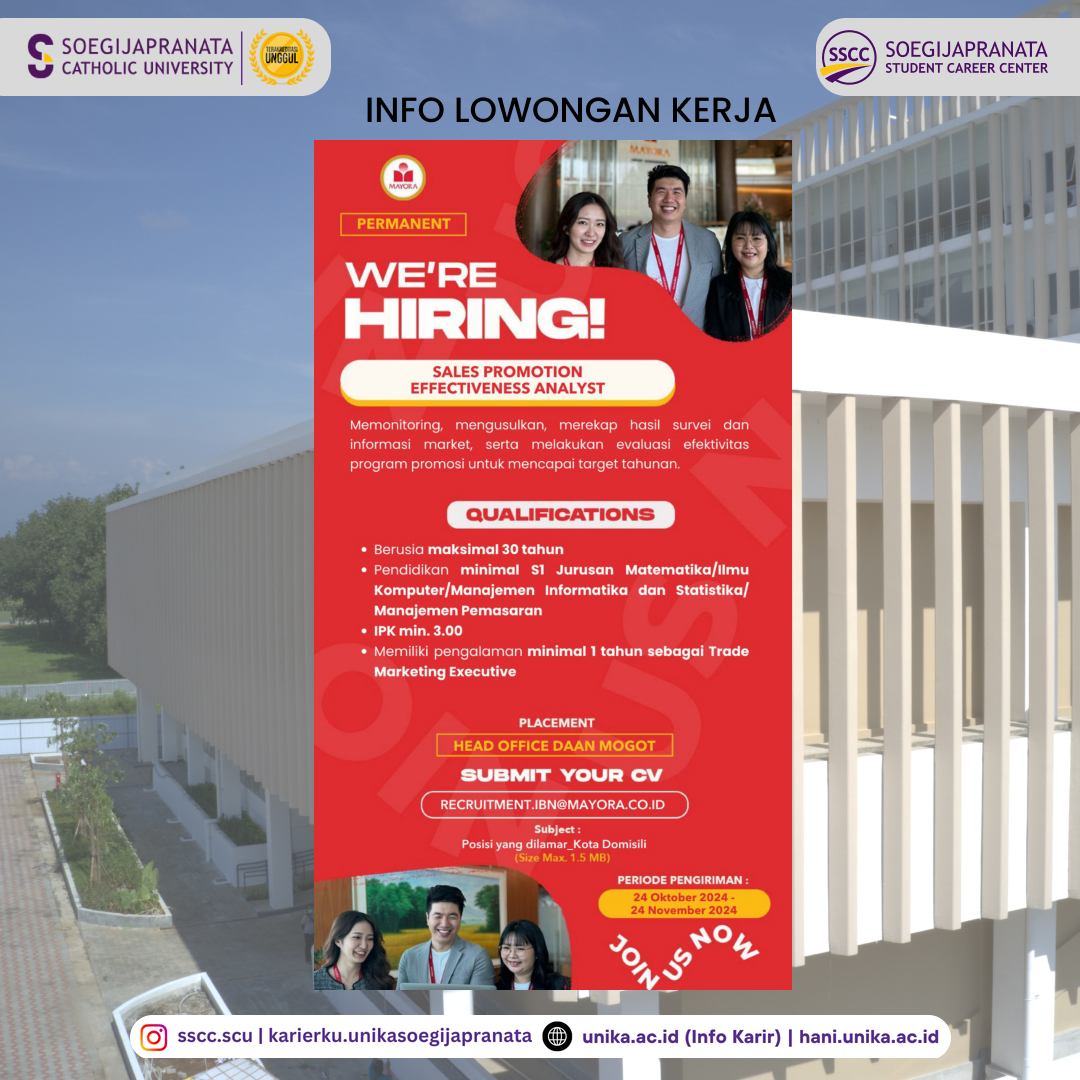 Loker Oktober 2024 – PT Mayora Indah Tbk || Sales Promotion