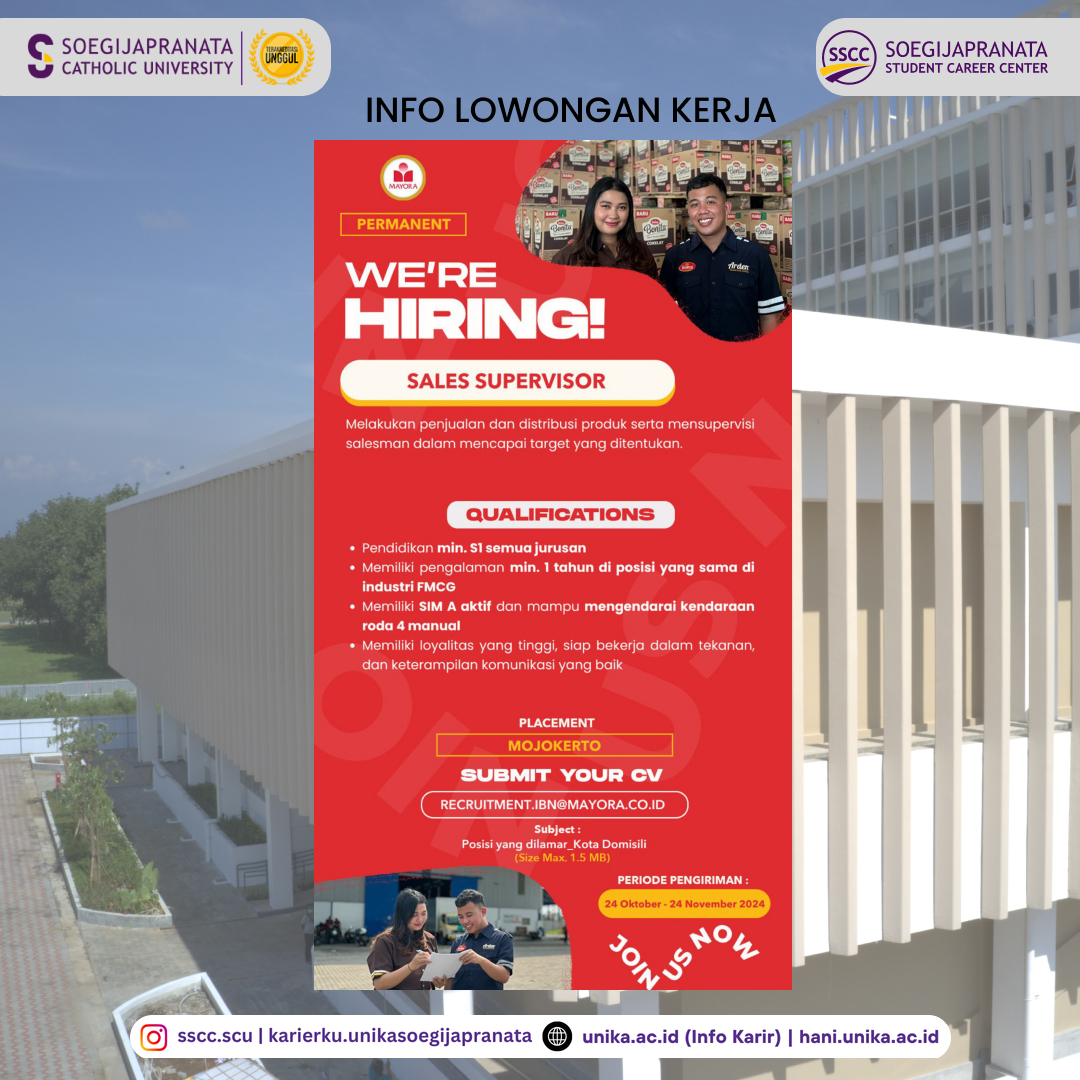 Loker Oktober 2024 – PT Mayora Indah Tbk || Sales SPV