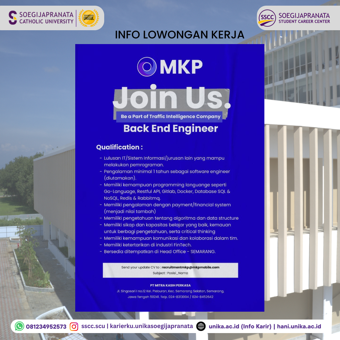 Loker Oktober 2024 – PT Mitra Kasih Perkasa || Backend Engineer