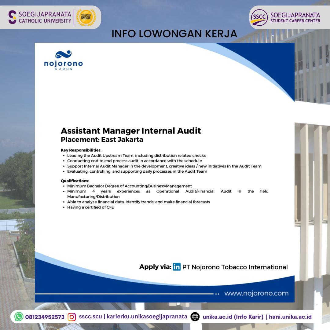 Loker Oktober 2024 – PT Nojorono Kudus || Assist. Manager