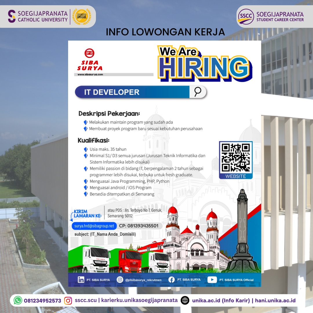 Loker Oktober 2024 – PT Siba Surya || IT Developer