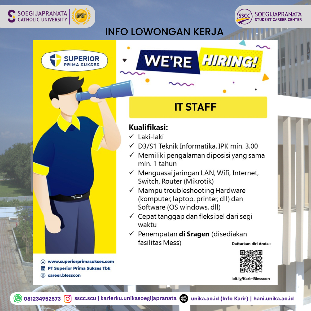 Loker Oktober 2024 – PT Superior Prima Sukses Tbk || IT Staff