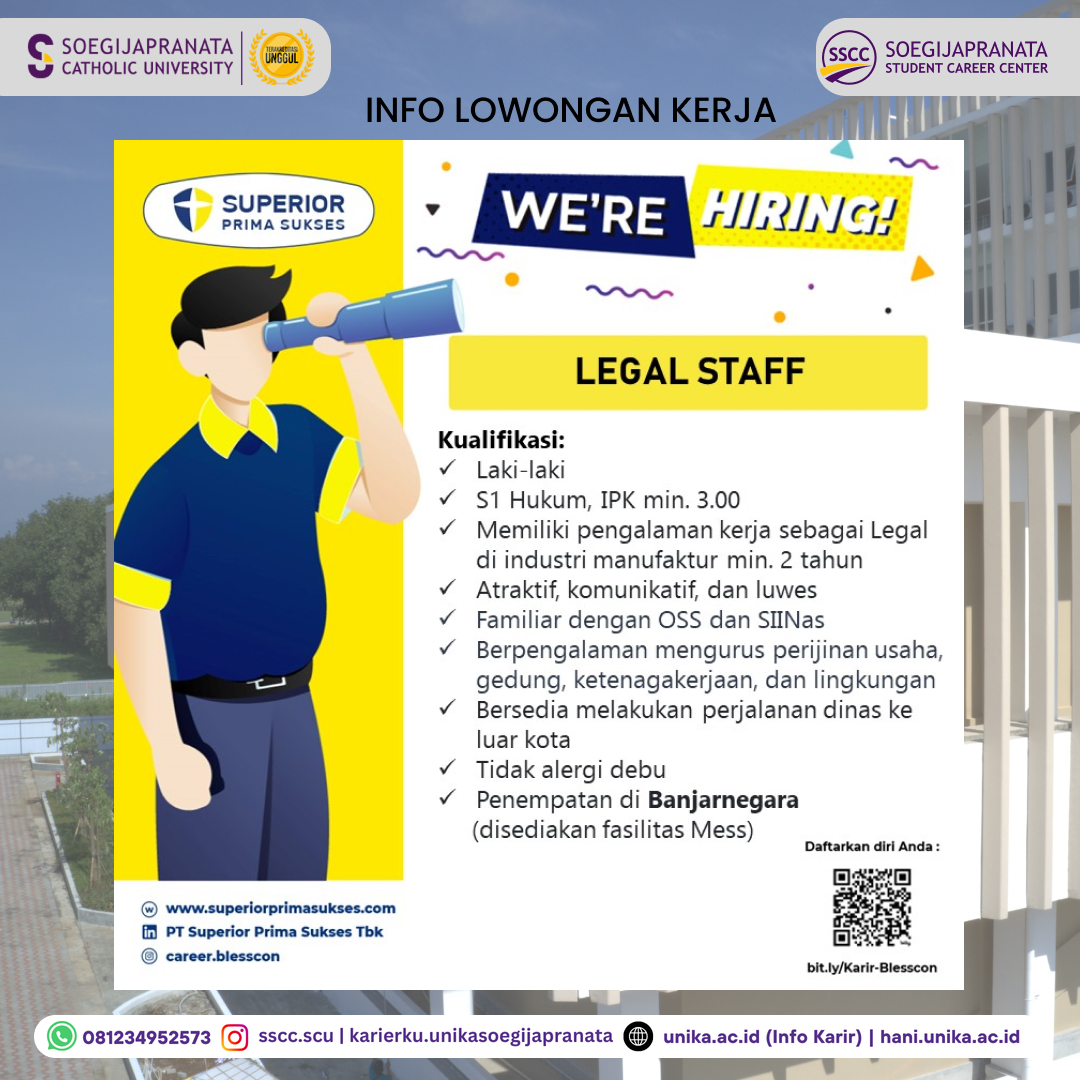 Loker Oktober 2024 – PT Superior Prima Sukses Tbk || Legal Staff