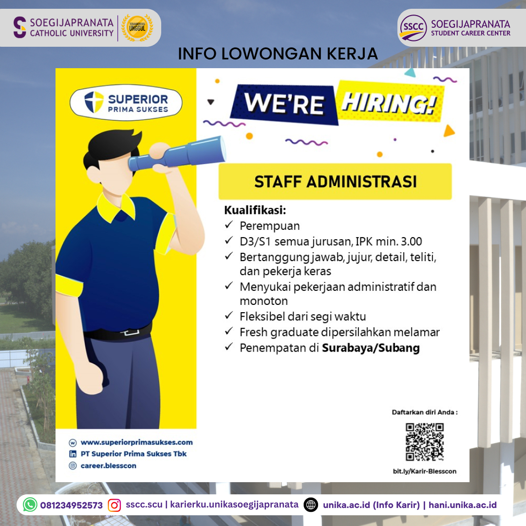 Loker Oktober 2024 – PT Superior Prima Sukses Tbk|| Staff Administrasi