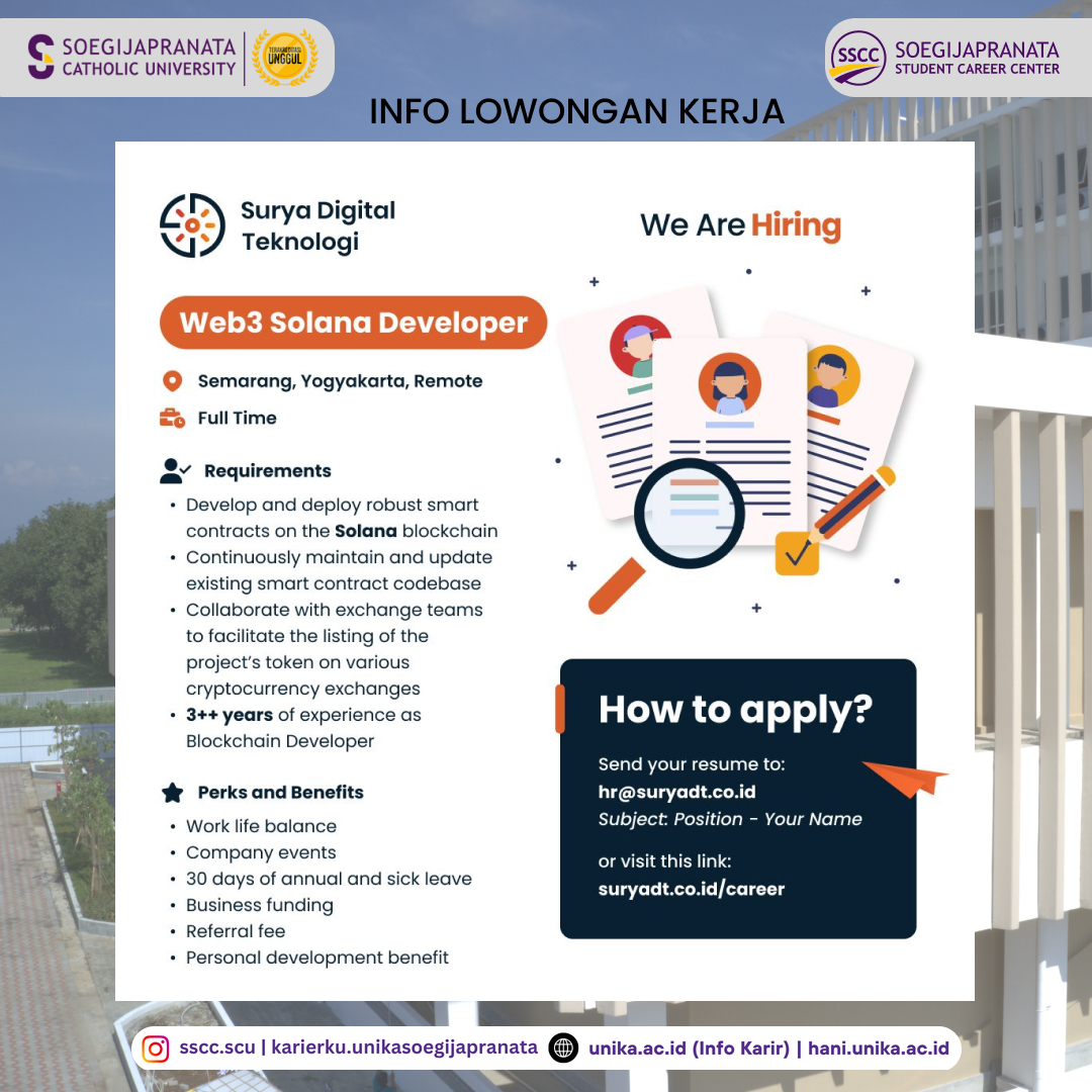 Loker Oktober 2024 – PT Surya DT || Web3 Solana Developer