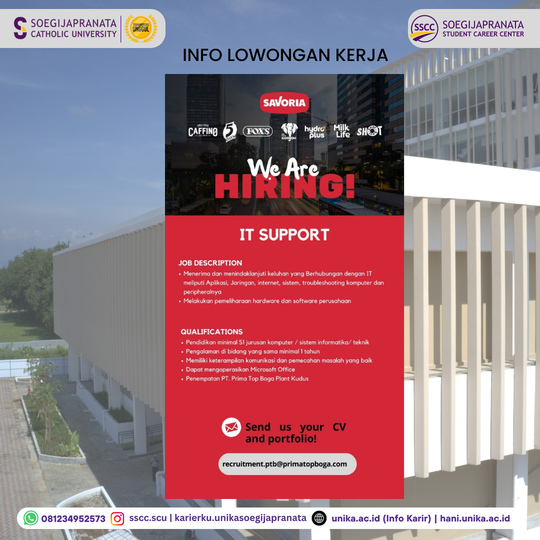 Loker Oktober 2024 – PT. Prima Top Boga || IT Support