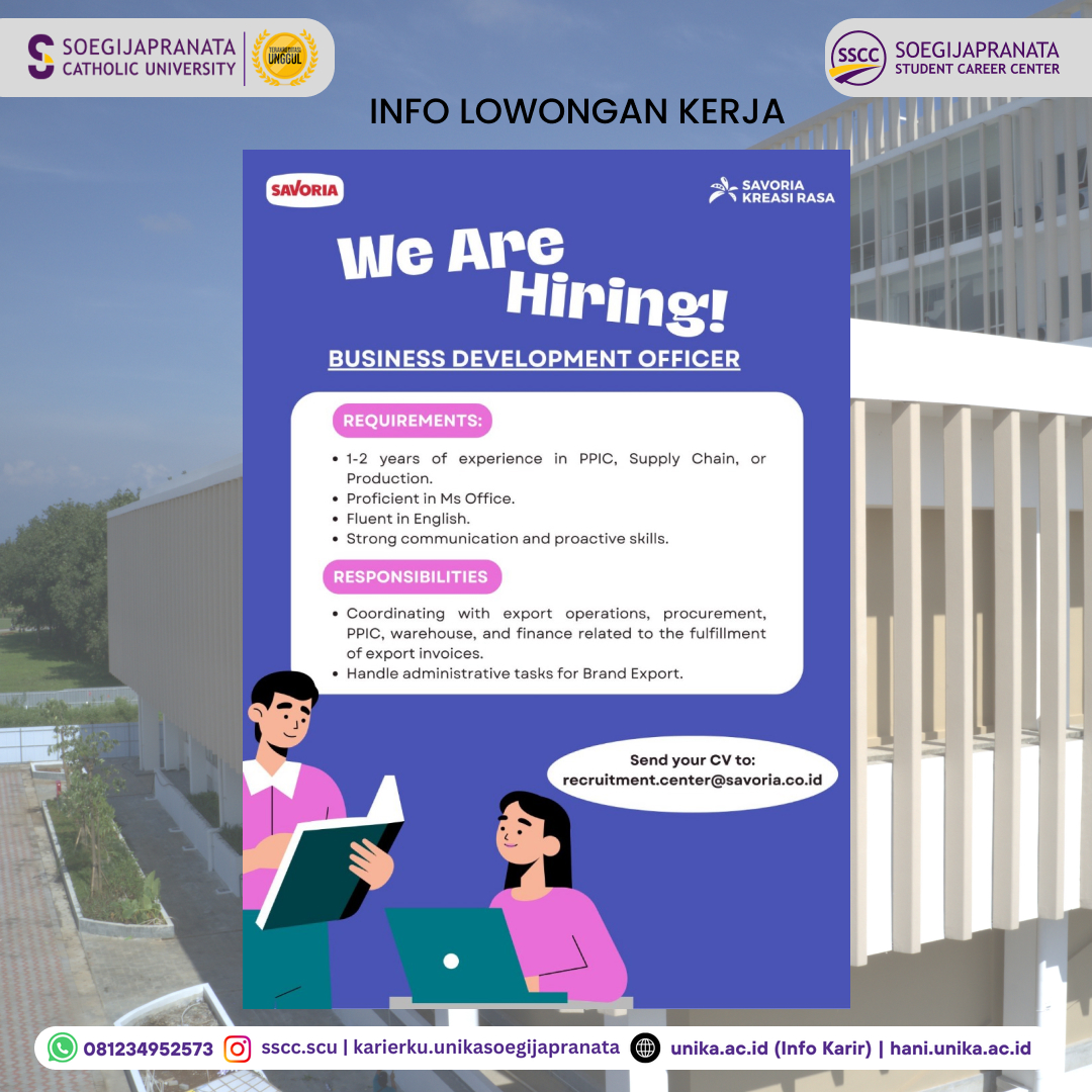 Loker Oktober 2024 – Savoria Group || Business Development