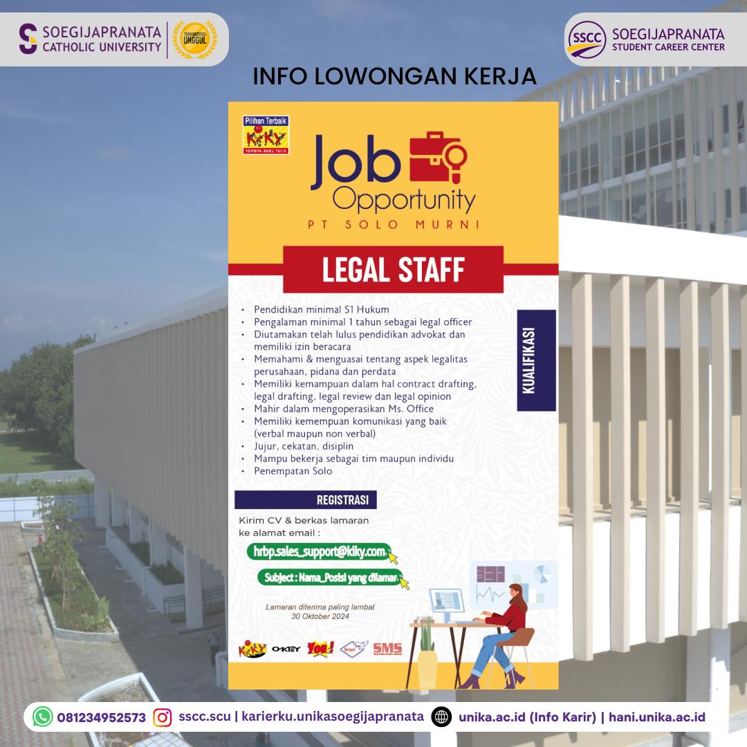 Loker Oktober 2024 – PT. Solo Murni || Legal Staff