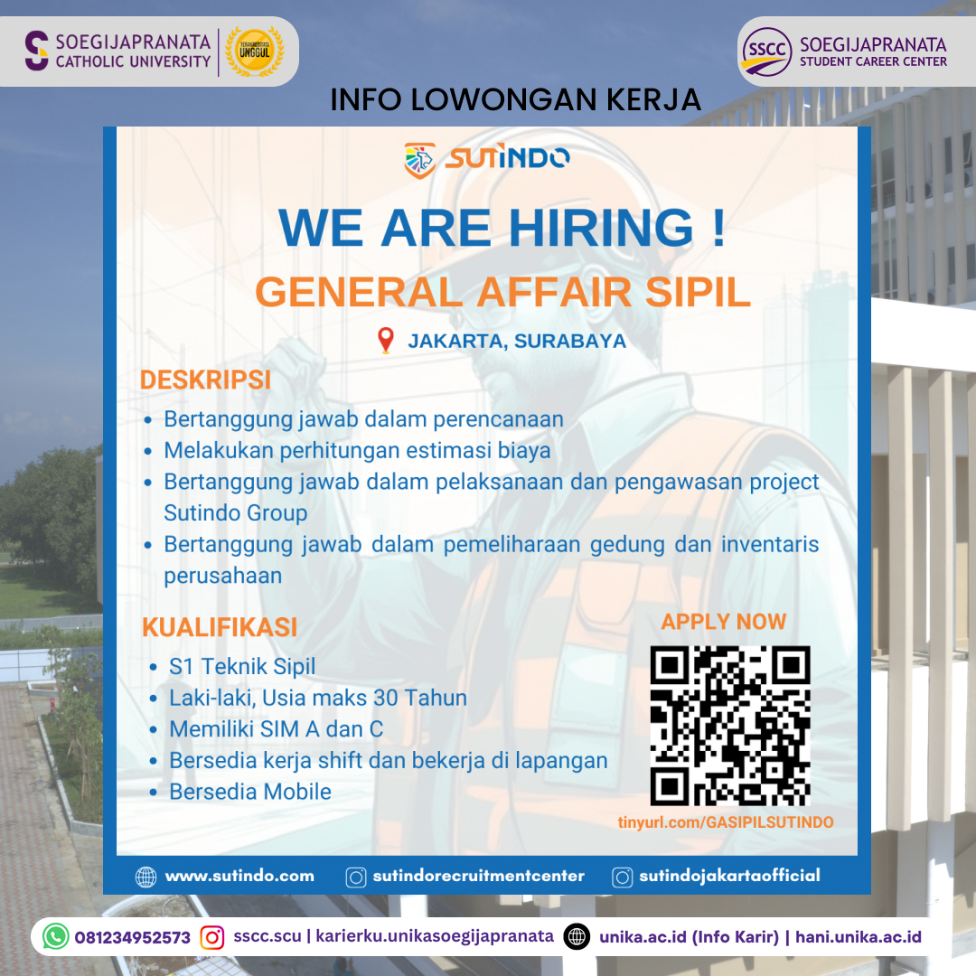 Loker Oktober 2024 – Sutindo Group || General Affair Sipil