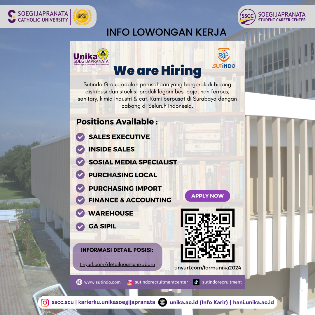 Loker Oktober 2024 – Sutindo Group || Job Vacancy