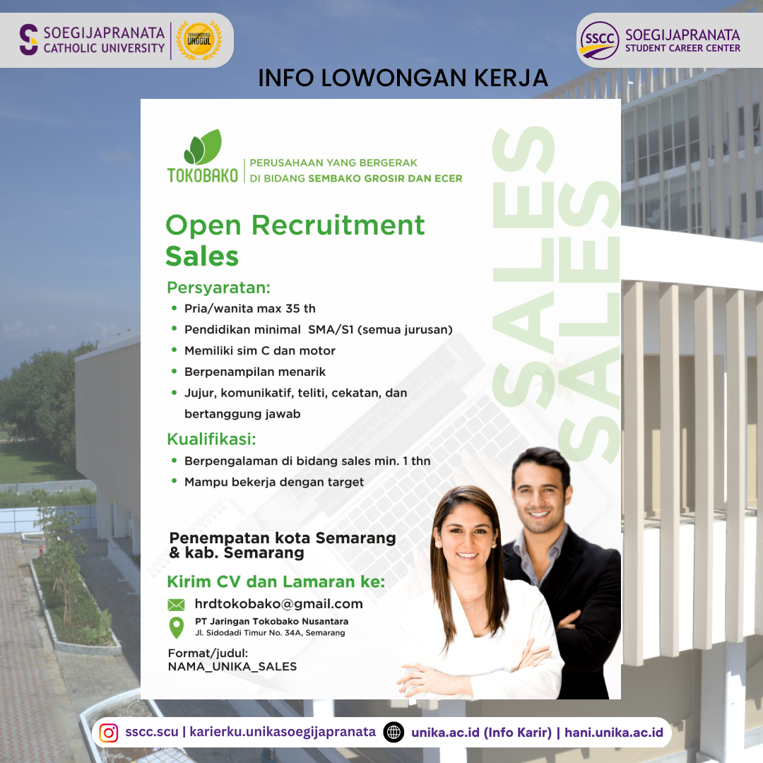 Loker Oktober 2024 – PT Jaringan Tokobako Nusantara || Sales