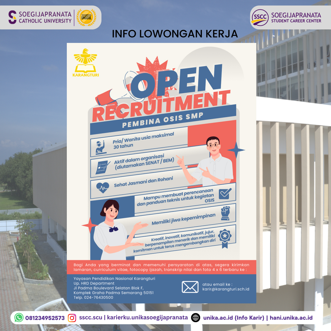 Loker Oktober 2024 – Yayasan Karangturi || Pembina OSIS SMP